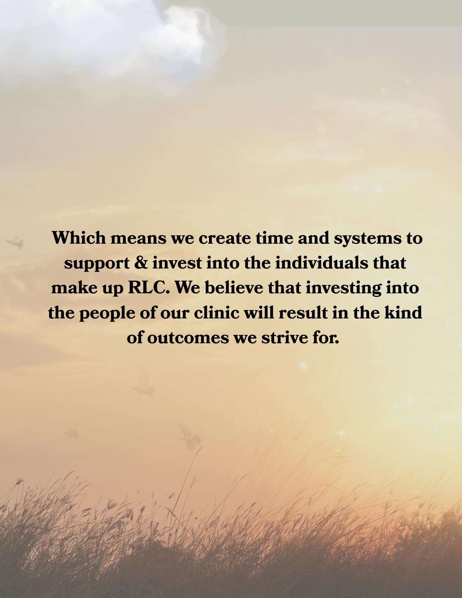 We invest in people, not programs